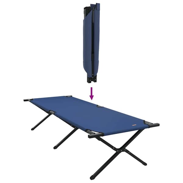vidaXL Sammenleggbar camping seng 2 pcs Blå 210 x 80 x 46 cm