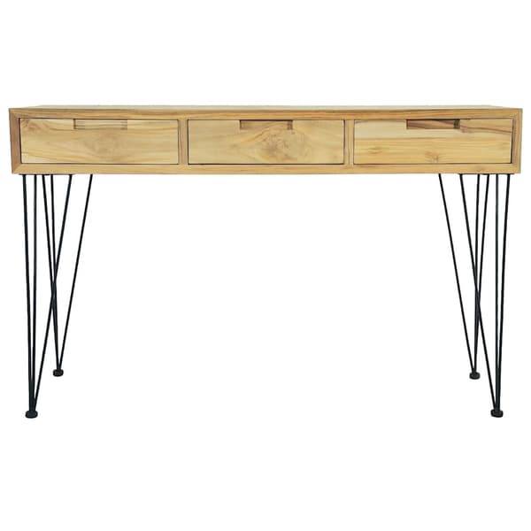 vidaXL Konsollbord 120x35x76 cm massiv teak