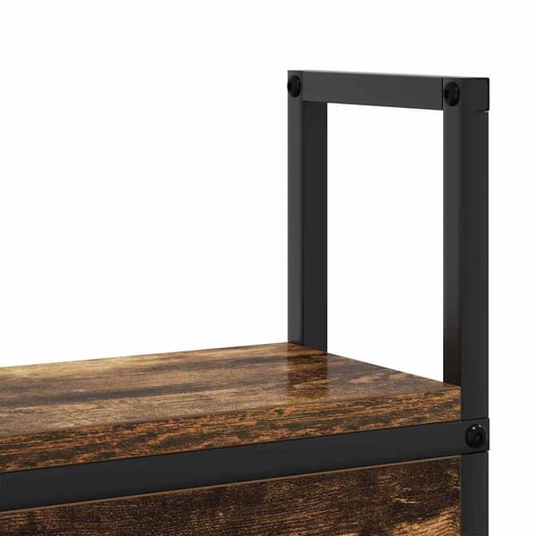 vidaXL Oppbevaringshodegjerde med Ladeplass Røkt eik 102 x 15 x 98 cm