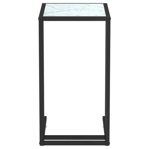 vidaXL Sidebord for PC hvit marmor 50x35x65 cm herdet glass