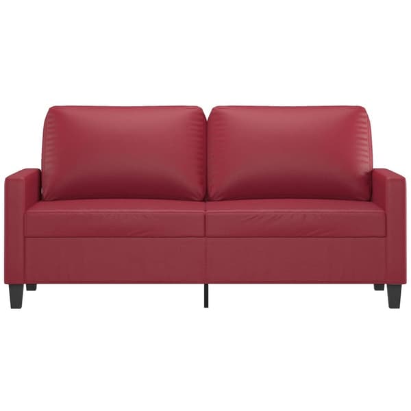 vidaXL 2-sitssoffa vinröd 140 cm fuskläder