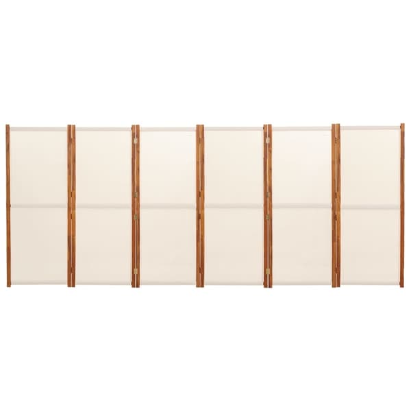 vidaXL Romdeler 6 paneler kremhvit 420x180 cm