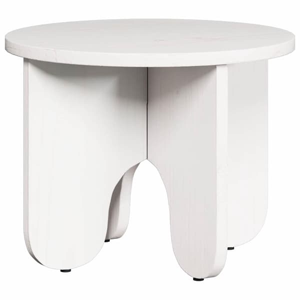 vidaXL Kaffeebord 2 pcs Vit Massivt tallträ