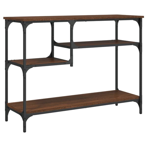vidaXL Konsollbord med hyller brun eik 100x35x75 cm
