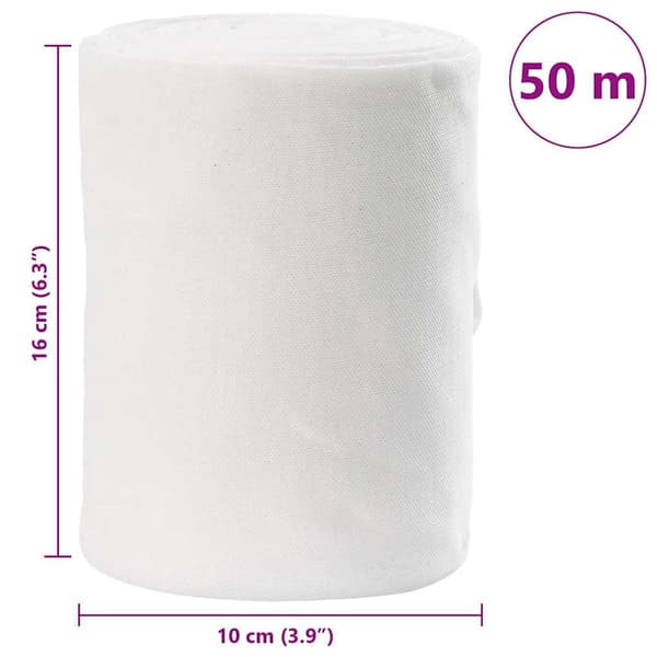 vidaXL Avløpsrør Hvit 16 x 5000 cm stoff