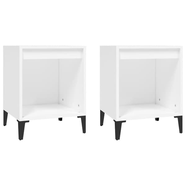 vidaXL Nattbord 2 stk hvit 40x35x50