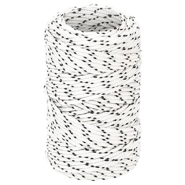 vidaXL Flettet båttau hvit 2 mm x 50 m polyester