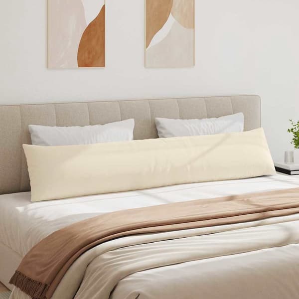 vidaXL Soffkuddar 2 st Beige 200 x 40 cm tyg