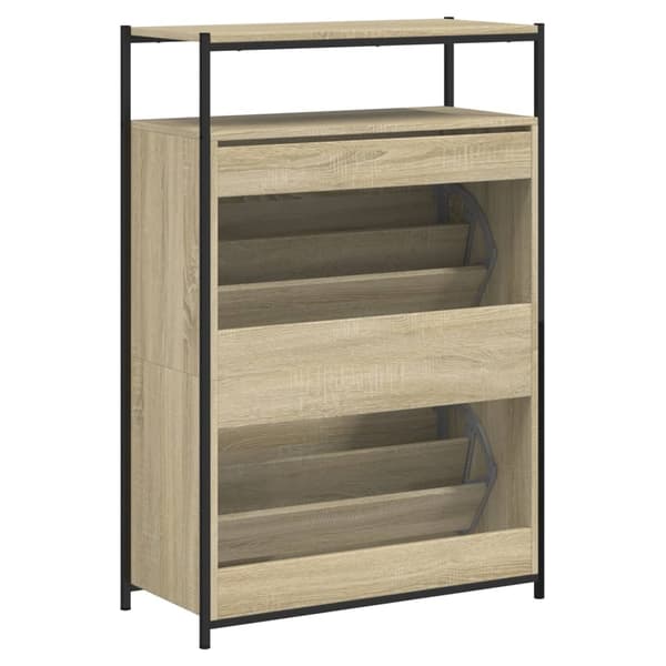 vidaXL Skoskap sonoma eik 75x34x112 cm konstruert tre