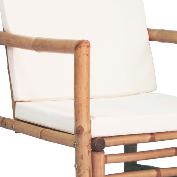 vidaXL Loungegrupp för trädgården med dynor 4 delar bambu