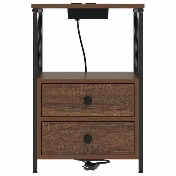 vidaXL Nattbordskap 2 pcs Brun Eik 40 x 31 x 60 cm Konstruert tre