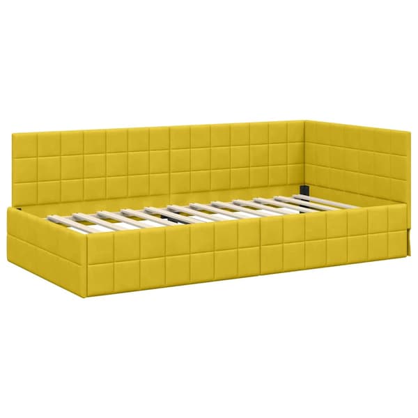 vidaXL Hörnssängram Gul 100 x 200 cm Sammet