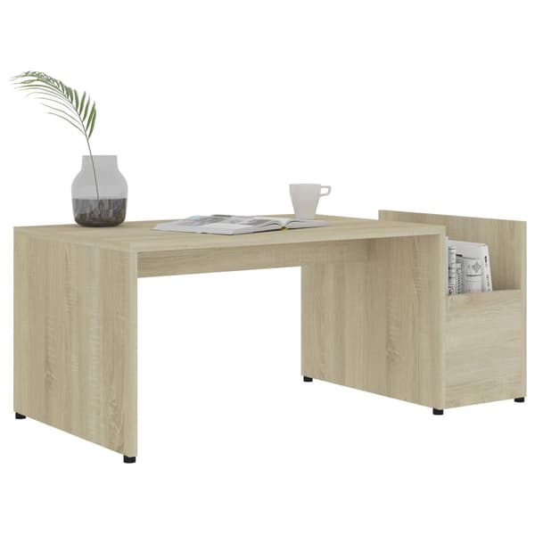 vidaXL Sofabord sonoma eik 90x45x35 cm sponplate change2