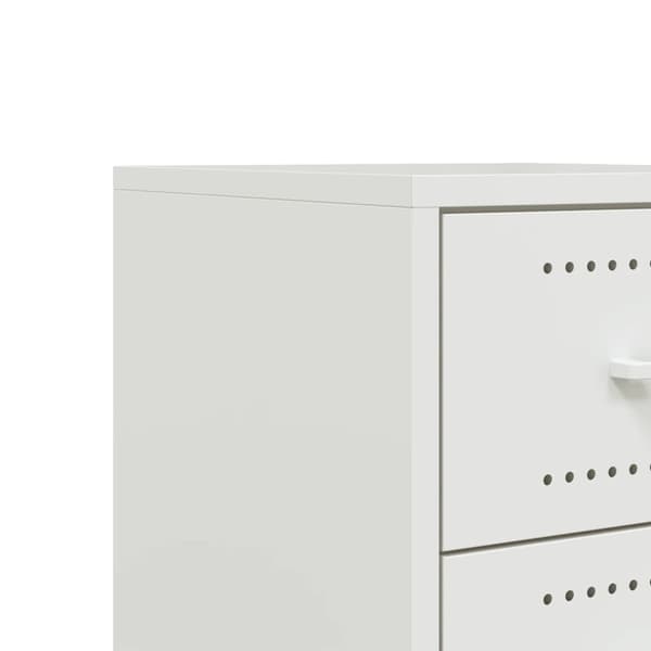 vidaXL Sängbord vit 36x39x43,5 cm stål