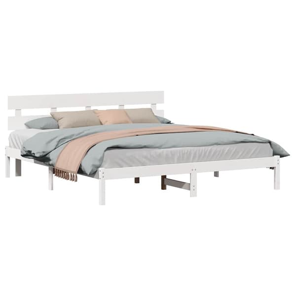 vidaXL Vit Talläng Vit Trä 75 x 190 cm Hållbar Vit sängram