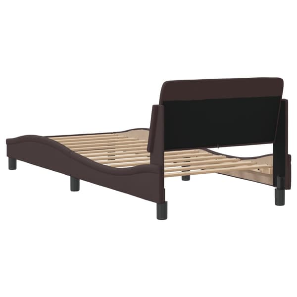 vidaXL Bed Frame "Dover" Dark Brown 90x200 cm Fabric
