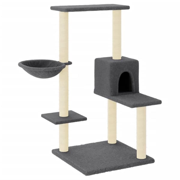 vidaXL Klösträd med sisalpelare mörkgrå 95 cm