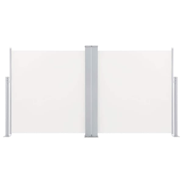 vidaXL Infällbar sidomarkis gräddvit 100x600 cm
