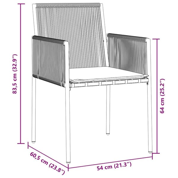 vidaXL Trädgårdsmöbelset 9 pcs Svart PE Rattan