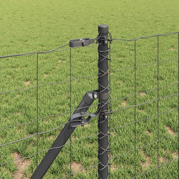 vidaXL Gjerde med stolpe Grå 0,8 x 10 m Stål