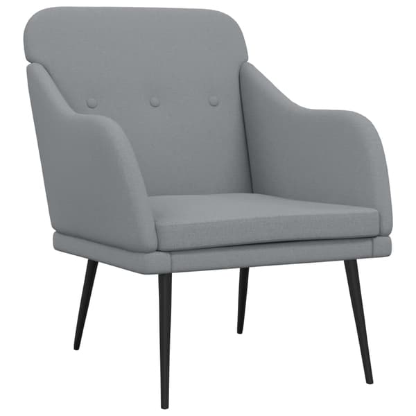 vidaXL Fåtölj ljusgrå 63x76x80 cm tyg