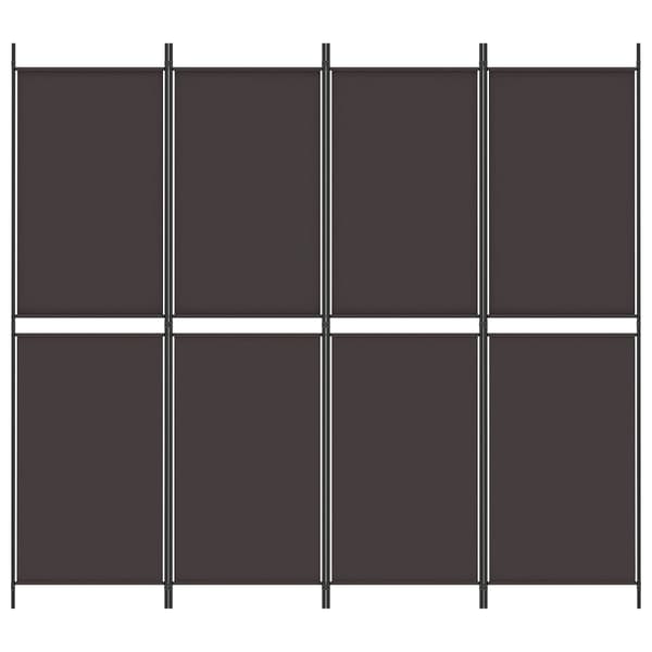 vidaXL Romdeler 4 paneler brun 200x180 cm stoff