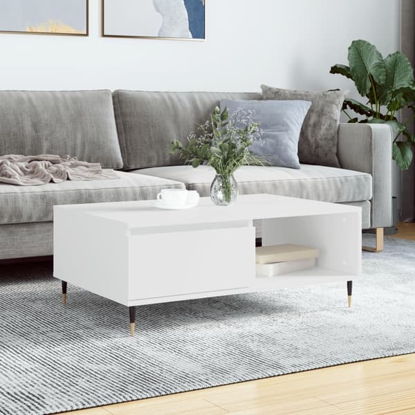 vidaXL Soffbord vit 90x60x35 cm konstruerat trä