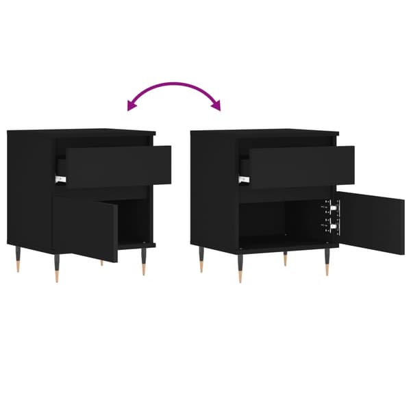 vidaXL Nattbord svart 40x35x50 cm konstruert tre