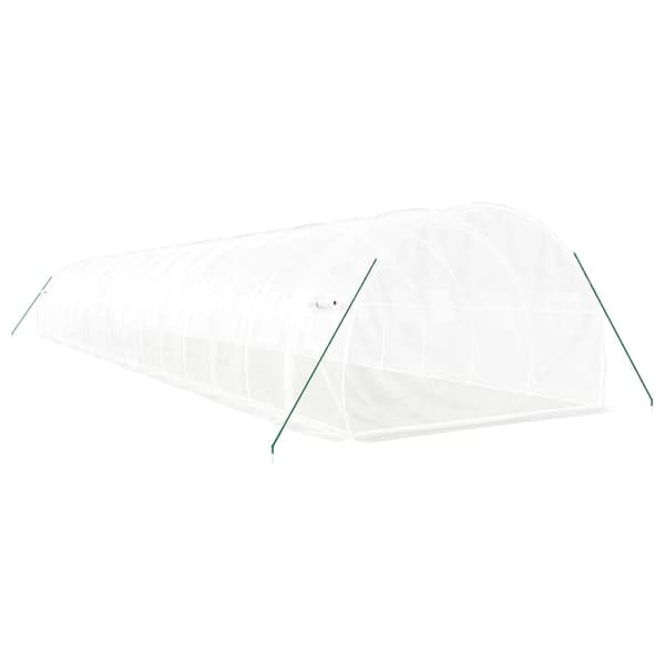 vidaXL Växthus med stålram vit 48 m² 16x3x2 m