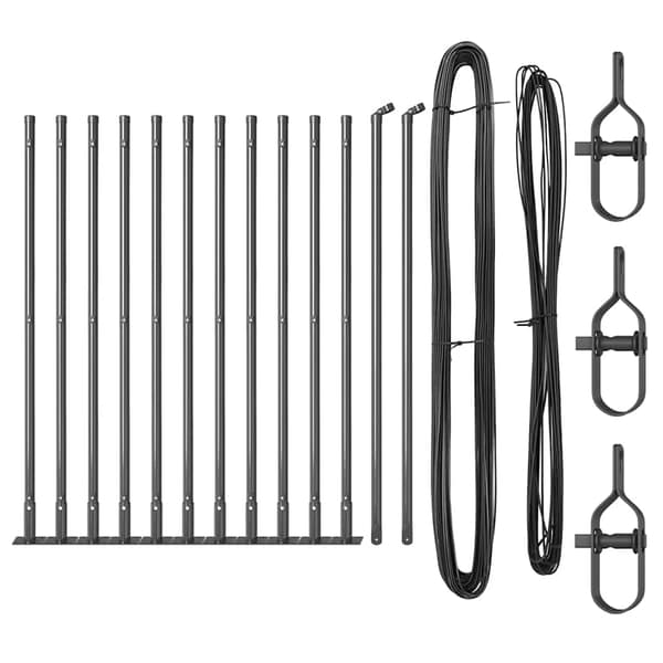 vidaXL Gjerdepåle 13 pcs Grå Stål