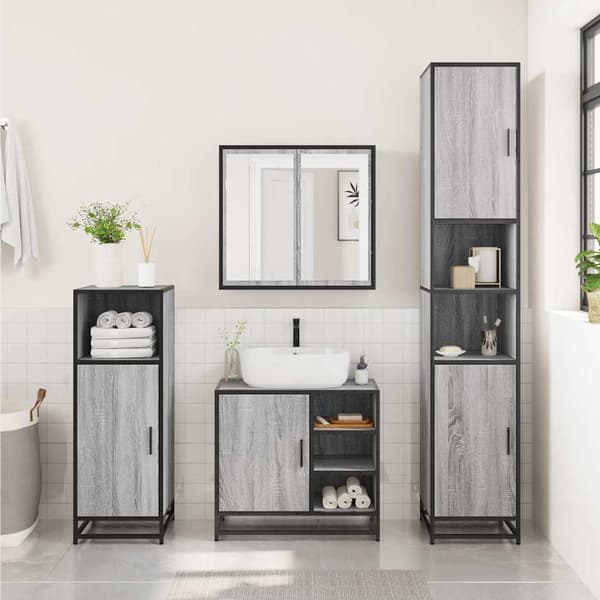 vidaXL Servantskap grå sonoma 65x33x60 cm konstruert tre