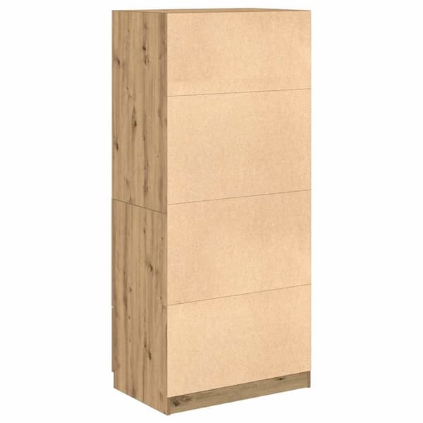 vidaXL Garderobe artisan eik 80x52x180 cm konstruert tre