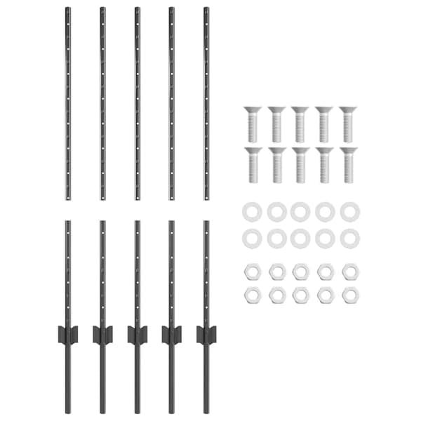 vidaXL Gjerdepunkter 10 pcs Grå 100 cm Stål