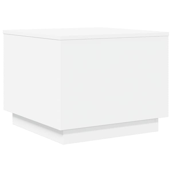 vidaXL Soffbord med LED vit 50x50x40 cm