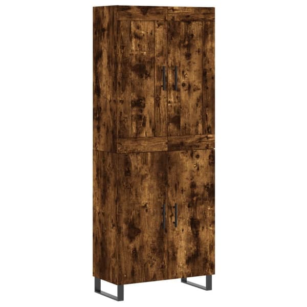 vidaXL Highboard røkt eik 69,5x34x180 cm konstruert tre