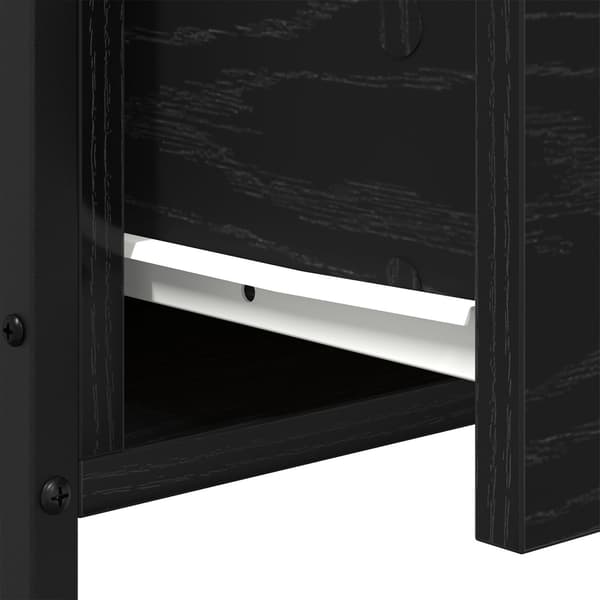 vidaXL Sängbord Svart ek MDF, Metall Medium Sängbord Rektangulär