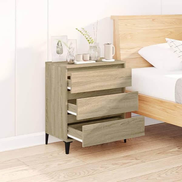 vidaXL Skjenk sonoma eik 60x35x70 cm konstruert tre