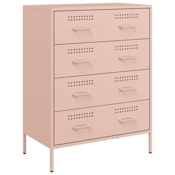vidaXL Skänk rosa 68x39x89 cm stål