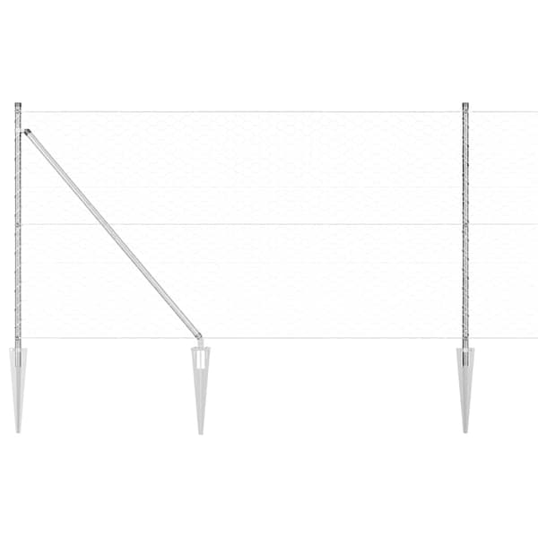 vidaXL Stängselstolpe Silver