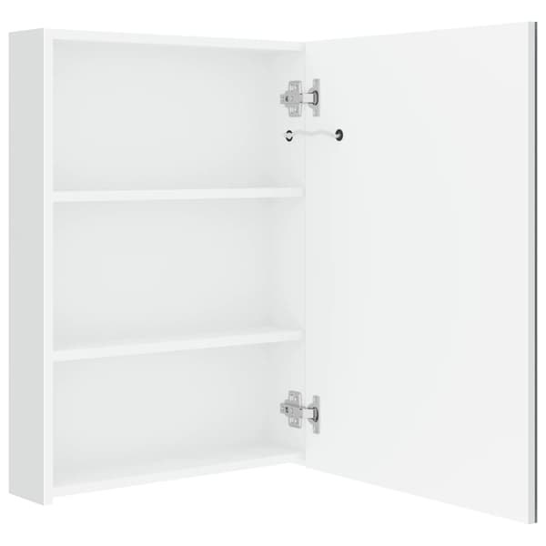 vidaXL LED-speilskap til bad blank hvit 50x13x70 cm