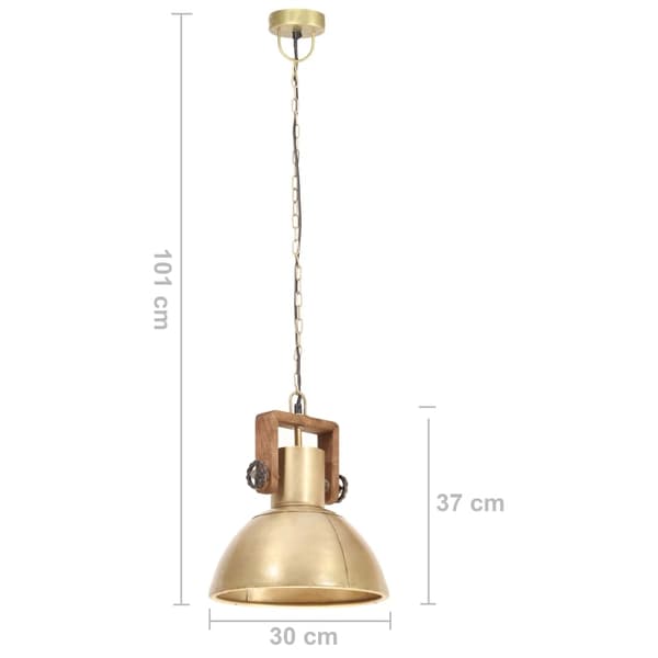 vidaXL Industriell hengelampe 25 W messing rund 30 cm E27