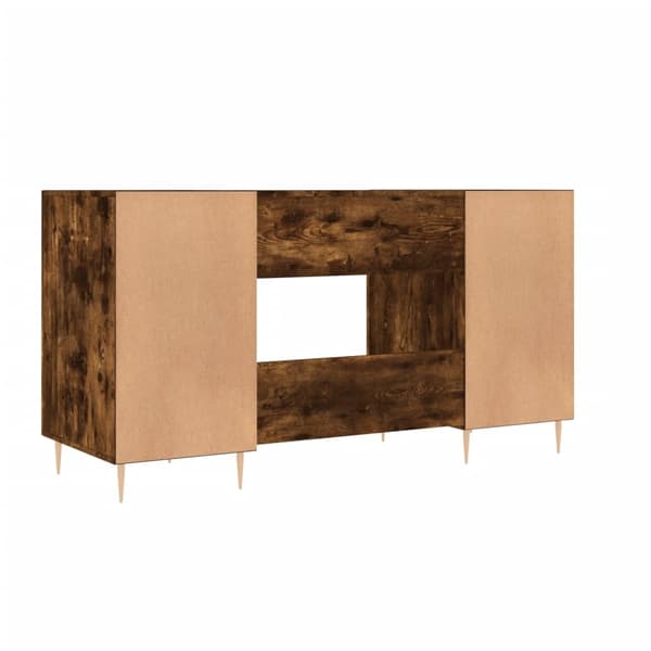 vidaXL Skrivebord røkt eik 140x50x75 cm konstruert tre