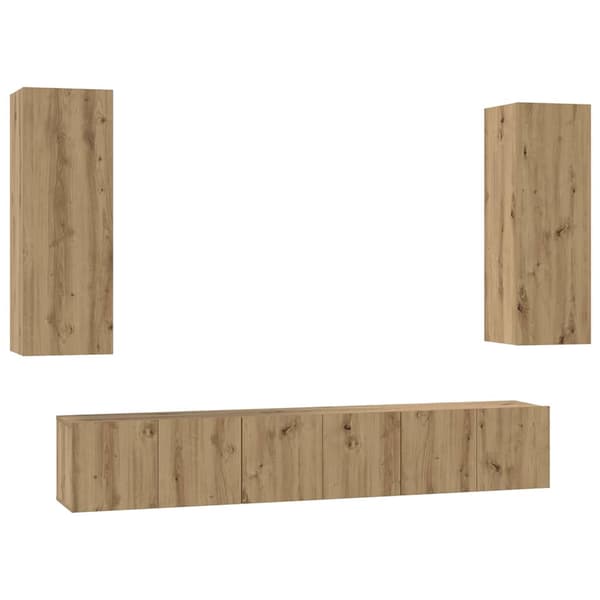 vidaXL TV-benksett Veggmontert 5 pcs Artisan Eik Konstruert tre