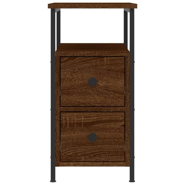 vidaXL Nattbord 2 stk brun eik 30x60x60 cm konstruert tre