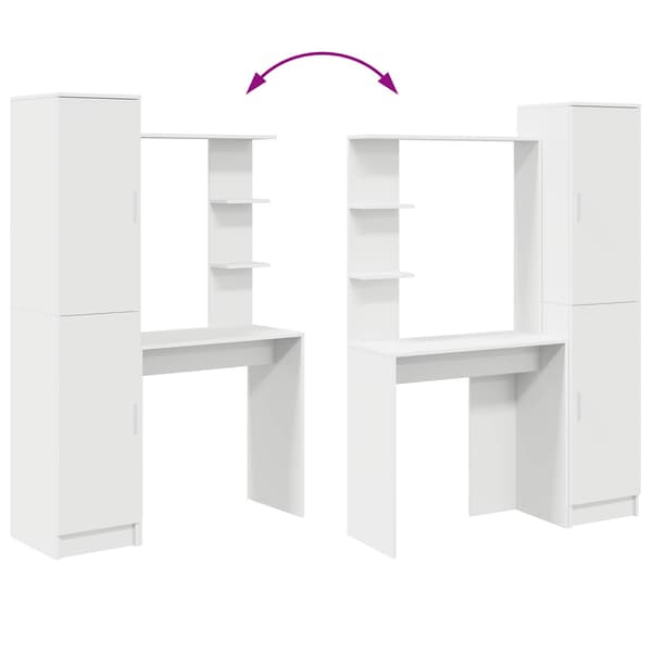 vidaXL Skrivebord 2 pcs Hvit