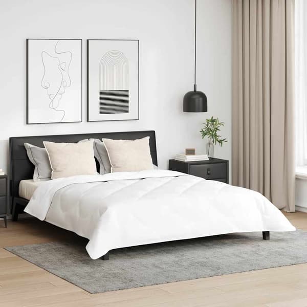 vidaXL Vinter Täcke med kudde 3 pcs Vit Mikrofiber