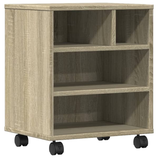 vidaXL Skriverstativ med hjul sonoma eik 41x32x48 cm