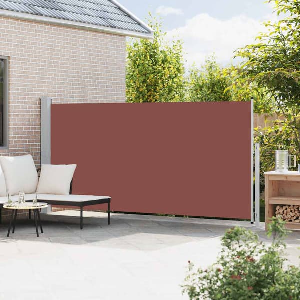 vidaXL Infällbar sidomarkis 180x500 cm brun