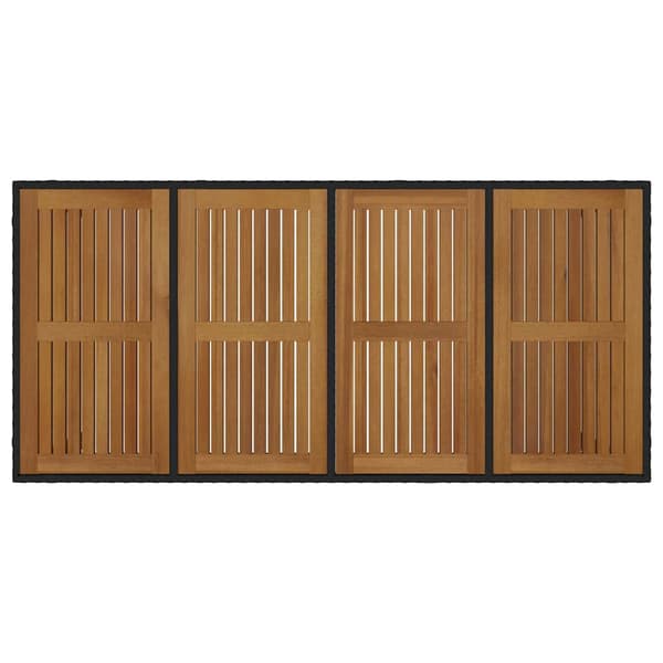 vidaXL Trädgårdsmöbelset 7 pcs Svart konstrotting