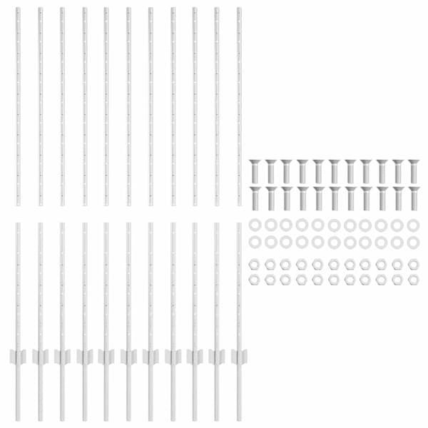vidaXL Gjerdepåle 11 pcs sølv 140 cm Stål